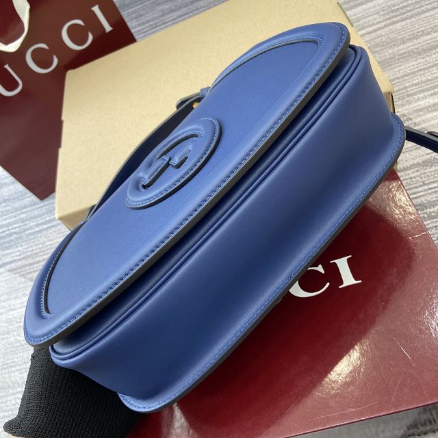 GG original calfskin blondie small top handle bag 815714 blue