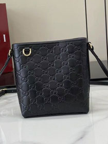 GG original calfskin emblem nano bucket bag 847090 black