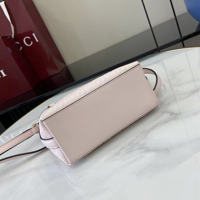 GG original calfskin emblem nano bucket bag 847090 pink