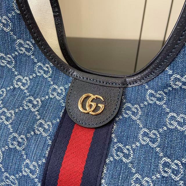GG original denim giglio small tote bag 860845 blue