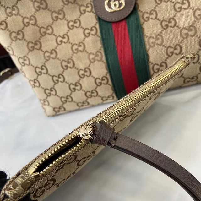 GG original canvas giglio small tote bag 860845 brown