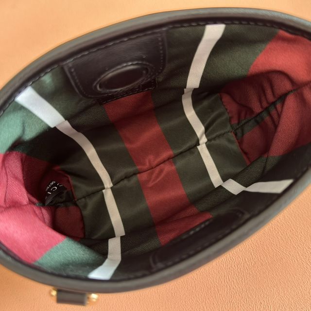 GG original fabric emblem nano bucket bag 847090 black