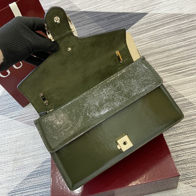 GG original shiny calfskin dionysus medium shoulder bag 795005 green