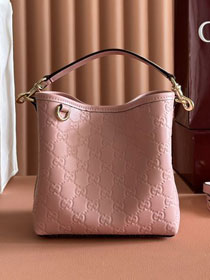 GG original calfskin emblem mini bucket bag 815118 pink