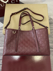 GG original calfskin emblem small tote bag 815214 bordeaux