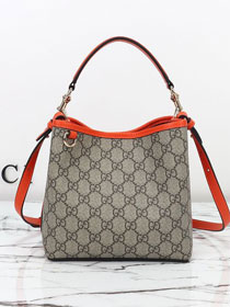 GG original fabric emblem mini bucket bag 815118 orange