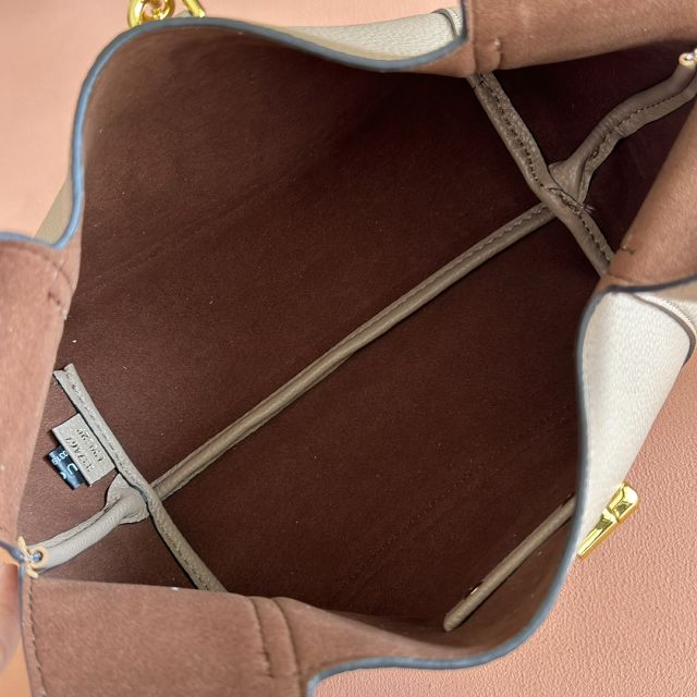 GG original calfskin softbit medium top handle bag 837467 taupe