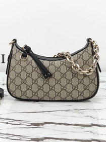 GG original fabric emblem small shoulder bag 847447 black