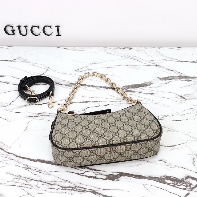 GG original fabric emblem small shoulder bag 847447 black