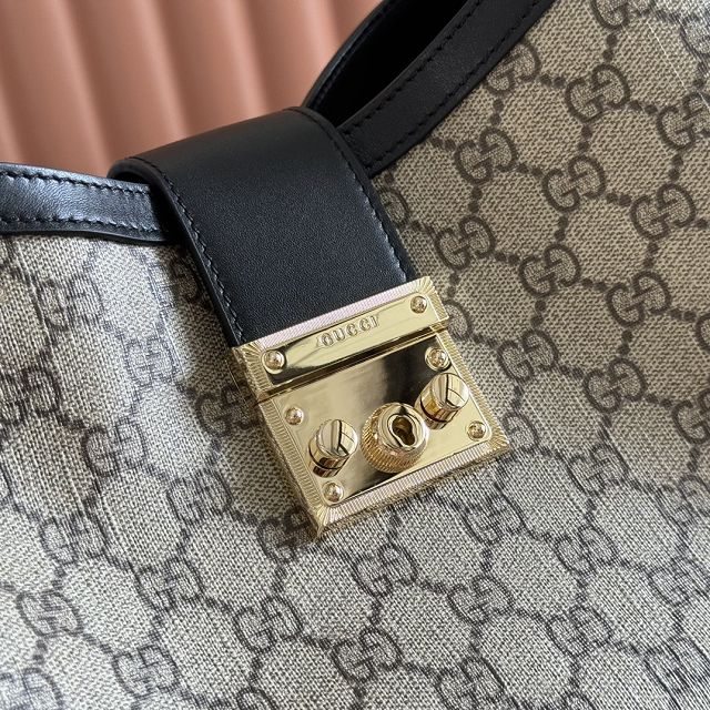 GG original fabric medium padlock shoulder bag 839021 black
