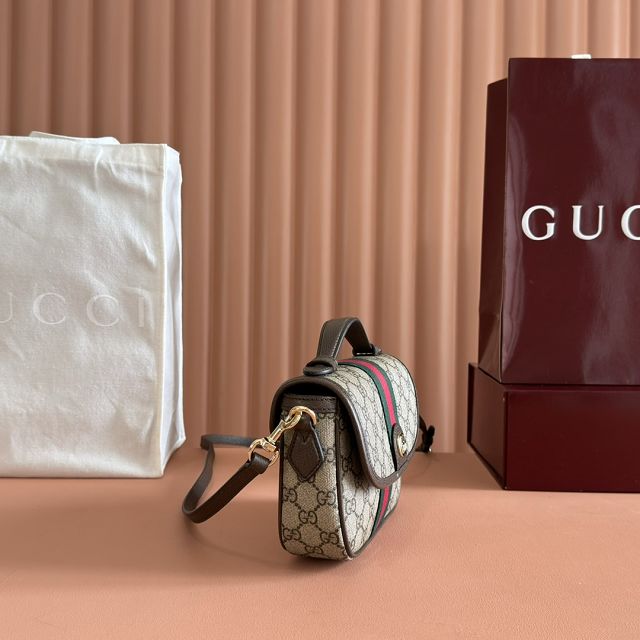 GG original fabric ophidia small top handle bag 836843 brown