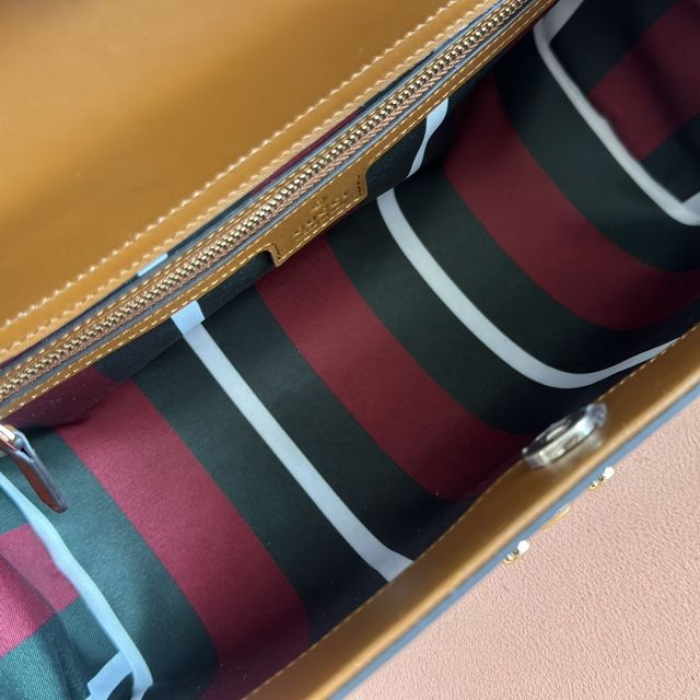 GG original fabric padlock large top handle bag 838991 brown	