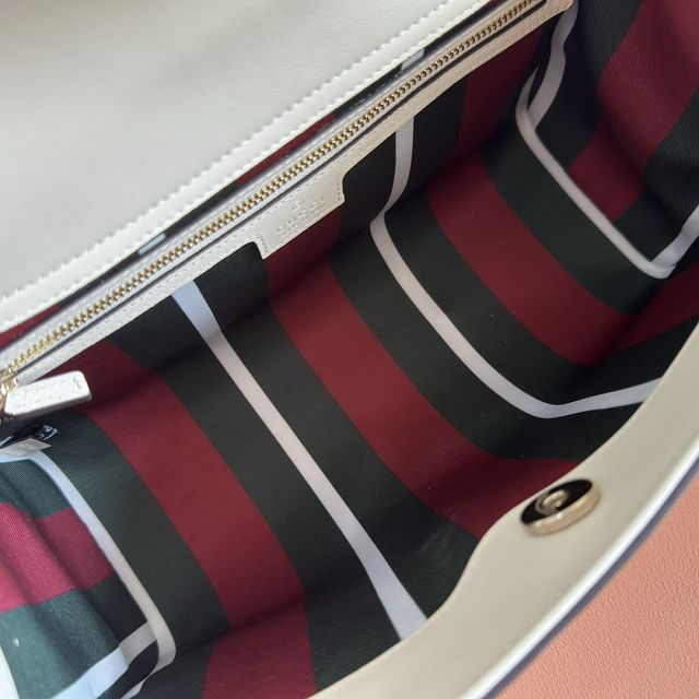 GG original fabric padlock large top handle bag 838991 white