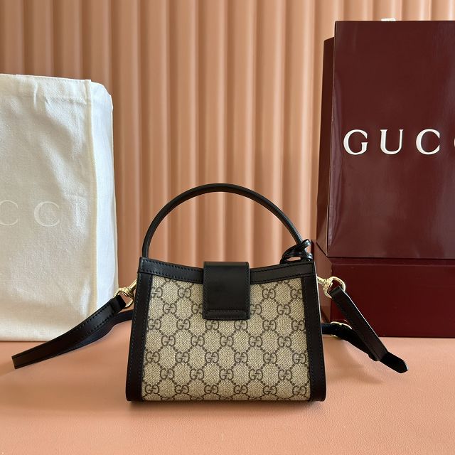 GG original fabric padlock small top handle bag 841653 black