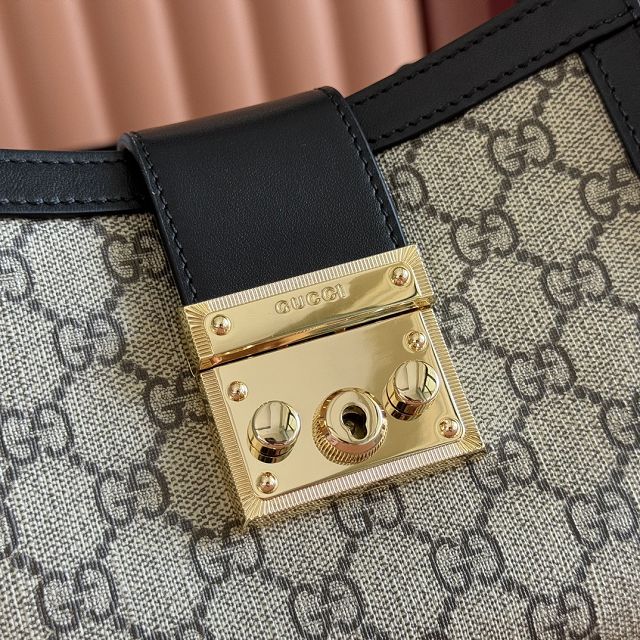 GG original fabric padlock small top handle bag 841653 black