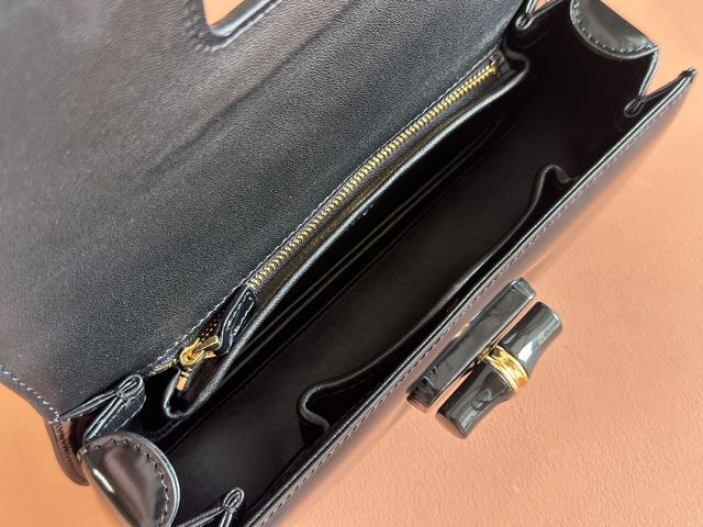 GG original calfskin bamboo diva medium bag 827750 black