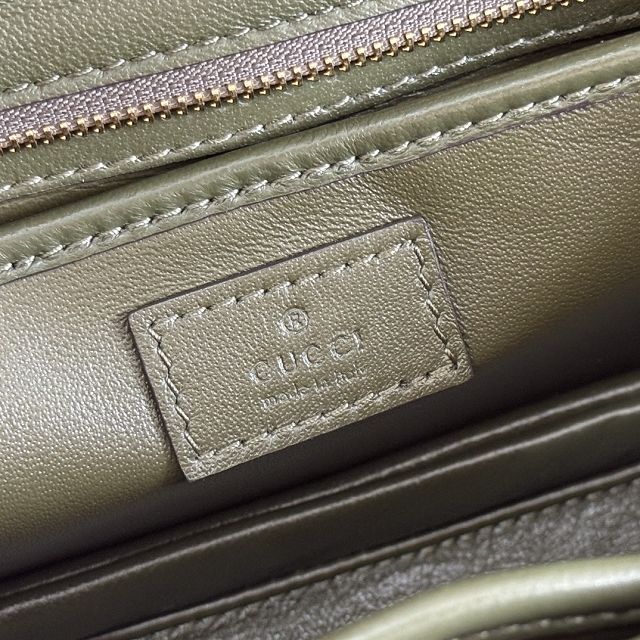 GG original calfskin bamboo diva medium bag 827750 green