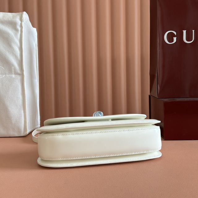 GG original calfskin bamboo diva medium bag 827750 white