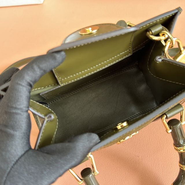 GG original calfskin diana small tote bag 832936 green