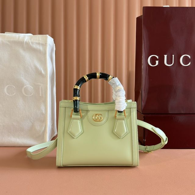 GG original calfskin diana small tote bag 832936 light green