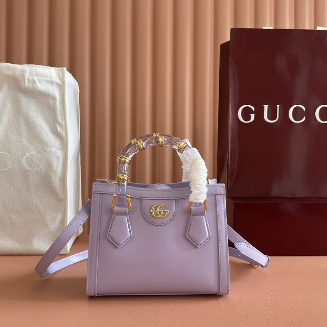 GG original calfskin diana small tote bag 832936 light purple