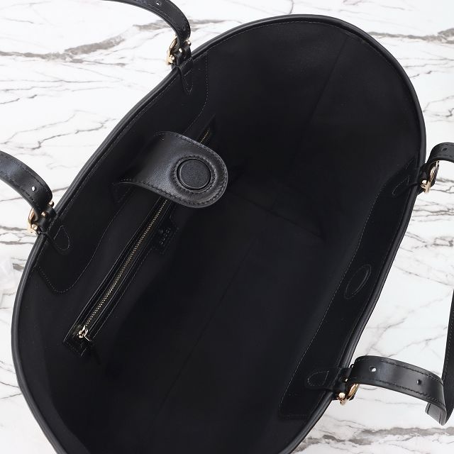 GG original calfskin emblem large tote bag 847455 black