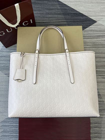 GG original calfskin emblem large tote bag 847455 light pink