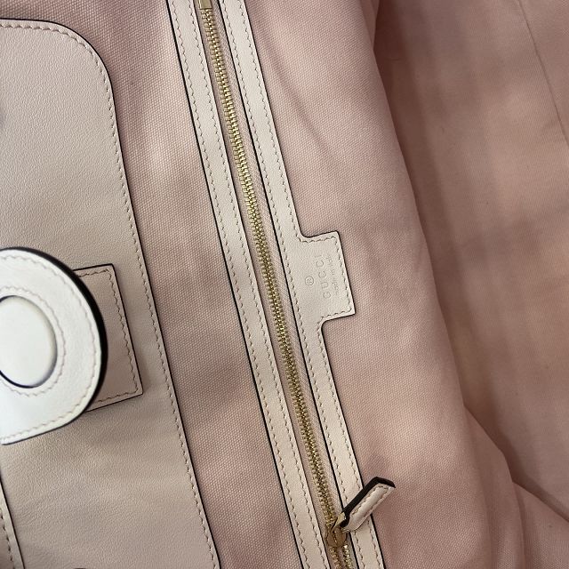 GG original calfskin emblem large tote bag 847455 light pink