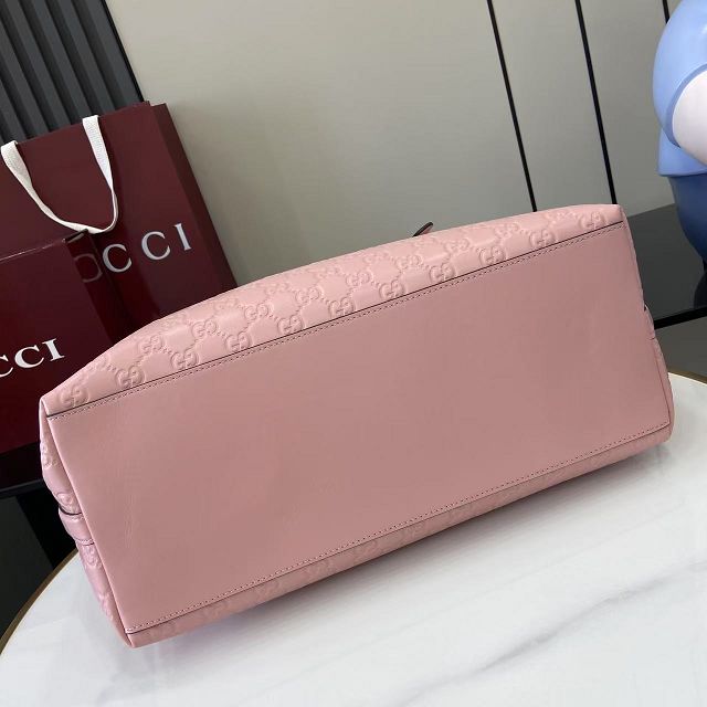 GG original calfskin emblem large tote bag 847455 pink