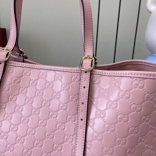 GG original calfskin emblem large tote bag 847455 pink