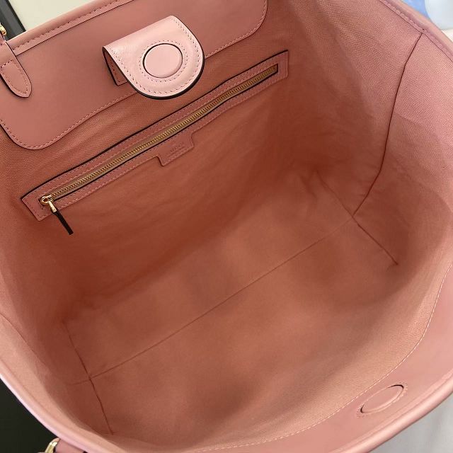 GG original calfskin emblem large tote bag 847455 pink