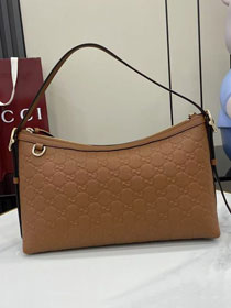 GG original calfskin emblem medium shoulder bag 847449 brown