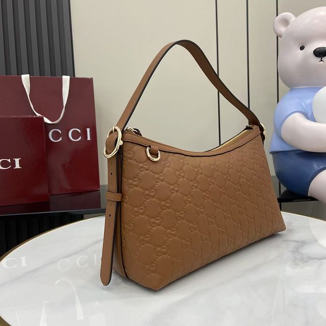 GG original calfskin emblem medium shoulder bag 847449 brown