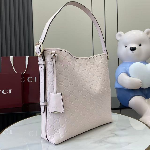 GG original calfskin emblem medium shoulder bag 847452 light pink