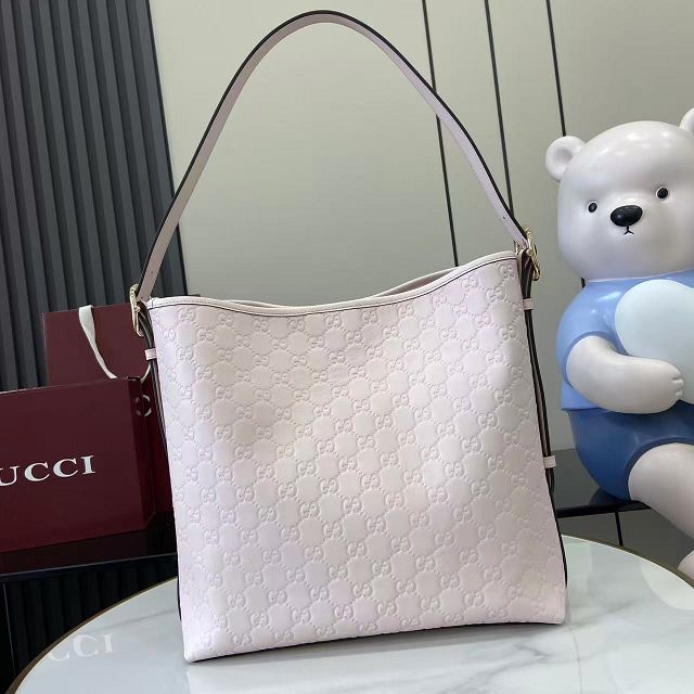 GG original calfskin emblem medium shoulder bag 847452 light pink