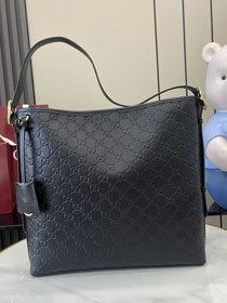 GG original calfskin emblem medium shoulder bag 847452 black