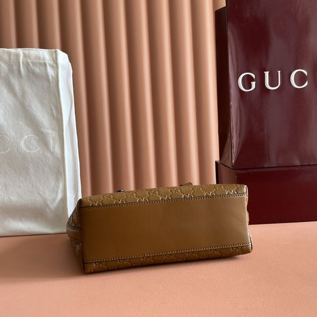 GG original calfskin emblem medium tote bag 847456 brown