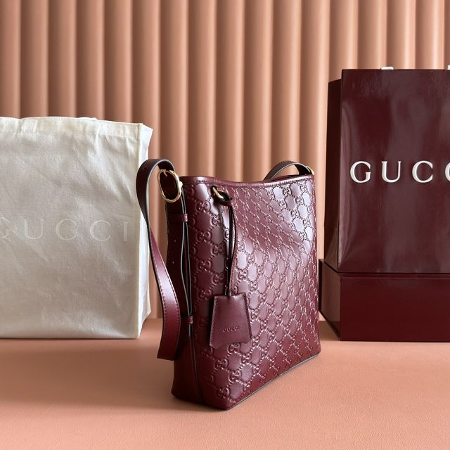 GG original calfskin emblem small shoulder bag 848881 bordeaux