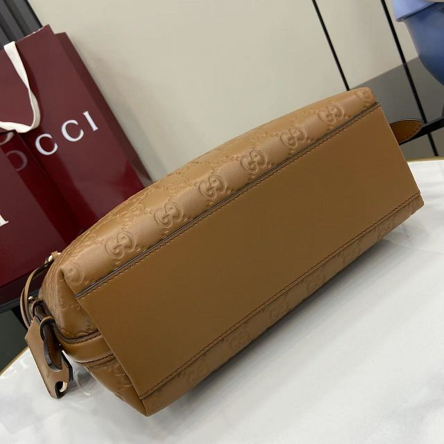 GG original calfskin emblem small shoulder bag 848881 brown