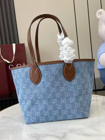 GG original denim totissima tote bag 837198 blue