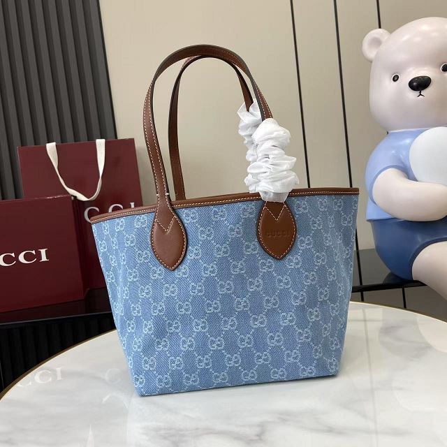 GG original denim totissima tote bag 837198 blue