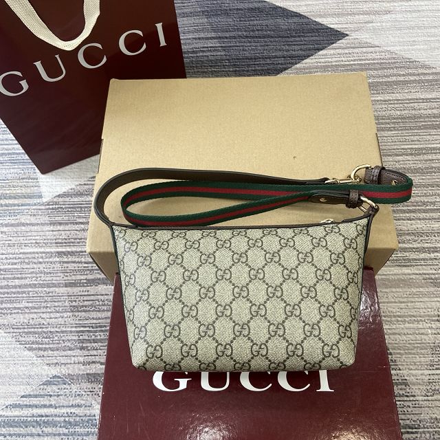 GG original fabric emblem medium shoulder bag 838477 brown