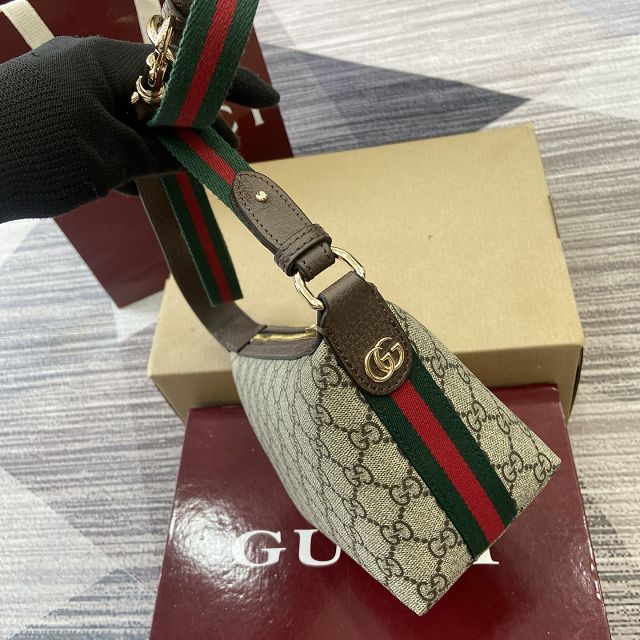 GG original fabric emblem medium shoulder bag 838477 brown