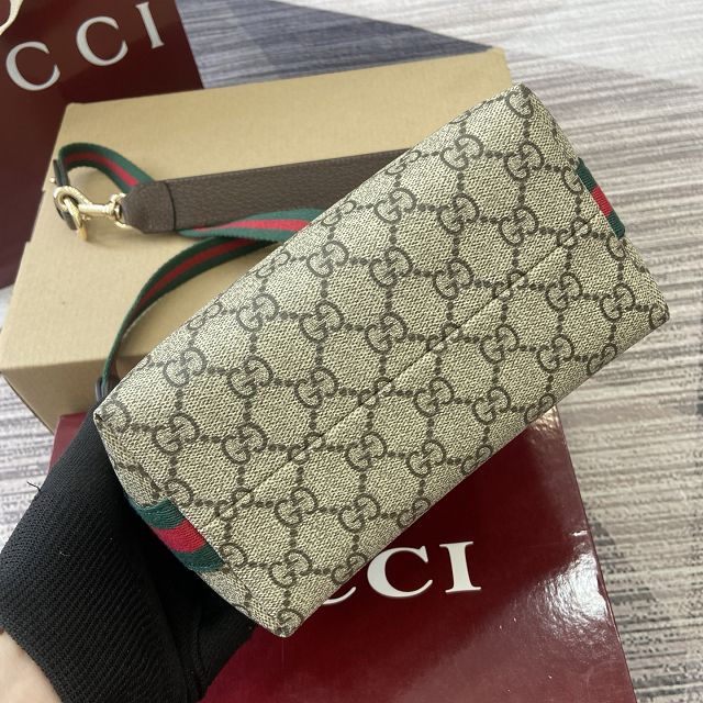GG original fabric emblem medium shoulder bag 838477 brown