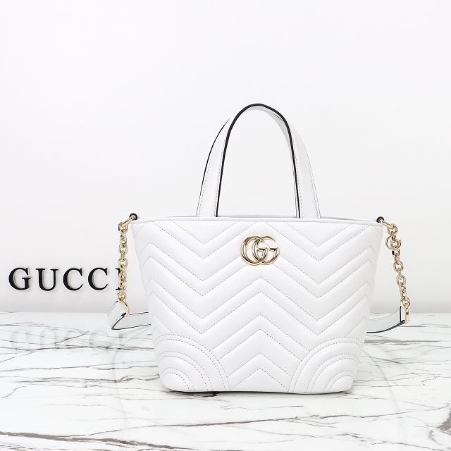 GG original lambskin betty small tote bag 847386 white