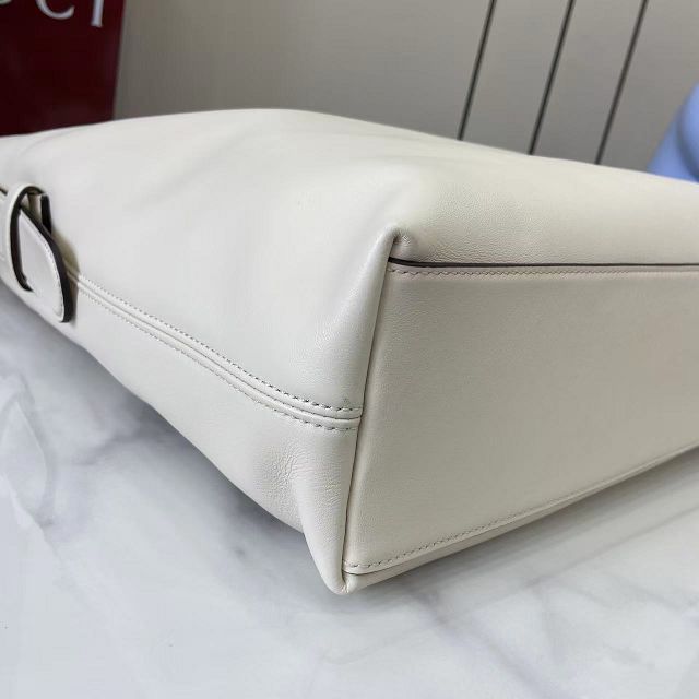 GG original calfskin beatrix large tote bag 850546 white