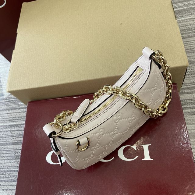 GG original calfskin emblem small shoulder bag 847091 light pink