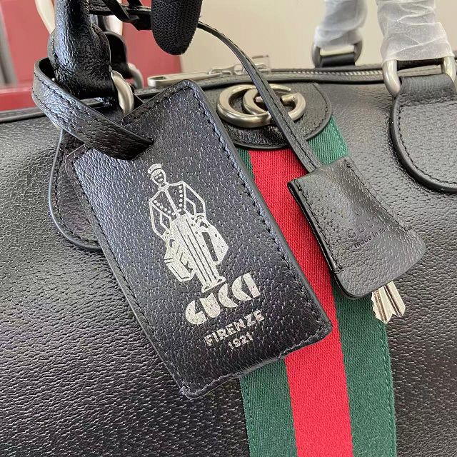 GG original calfskin savoy medium duffle bag 834460 black