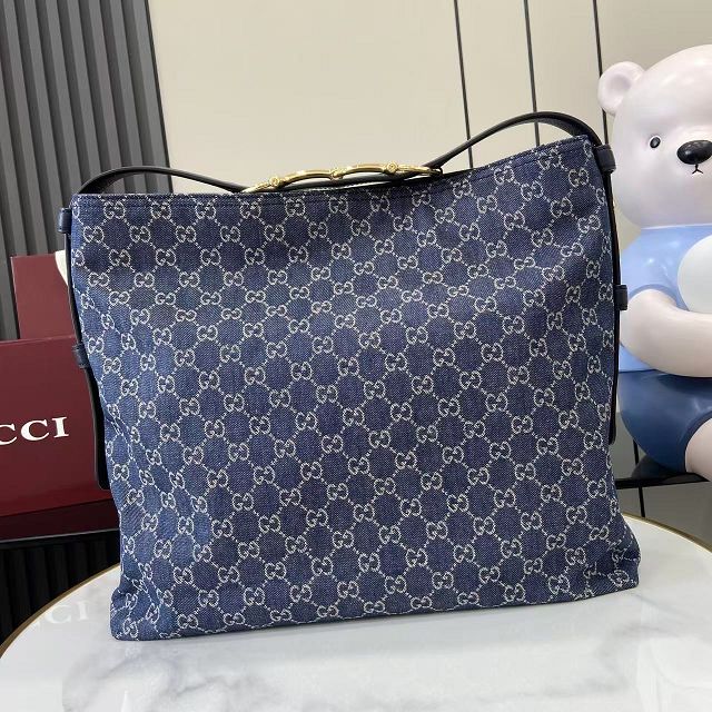 GG original denim beatrix large tote bag 850546 blue