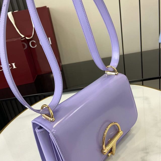 GG original patent calfskin siena small shoulder bag 846705 purple